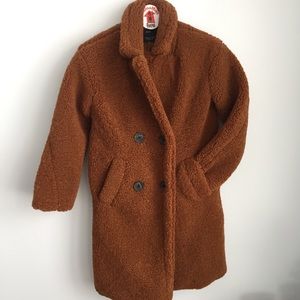 Bershka Brown Teddy Coat